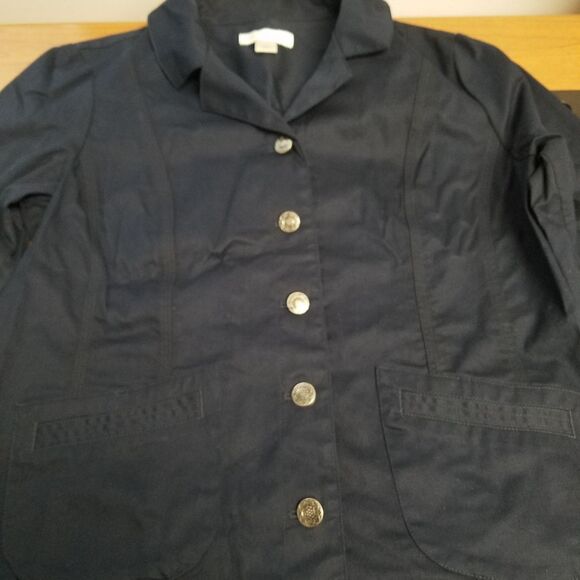 NWOT Christopher & Banks Medium NAVY 3/4 sleeved Jacket - Picture 3 of 7